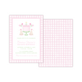 Load image into Gallery viewer, Pink Gingham Birthday Cake Invitation