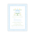 Load image into Gallery viewer, Blue Gingham Birthday Cake Invitation