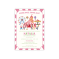 Load image into Gallery viewer, Pink Circus Birthday Invitation