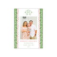 Load image into Gallery viewer, Wavy Greenery Monogram Holiday Card