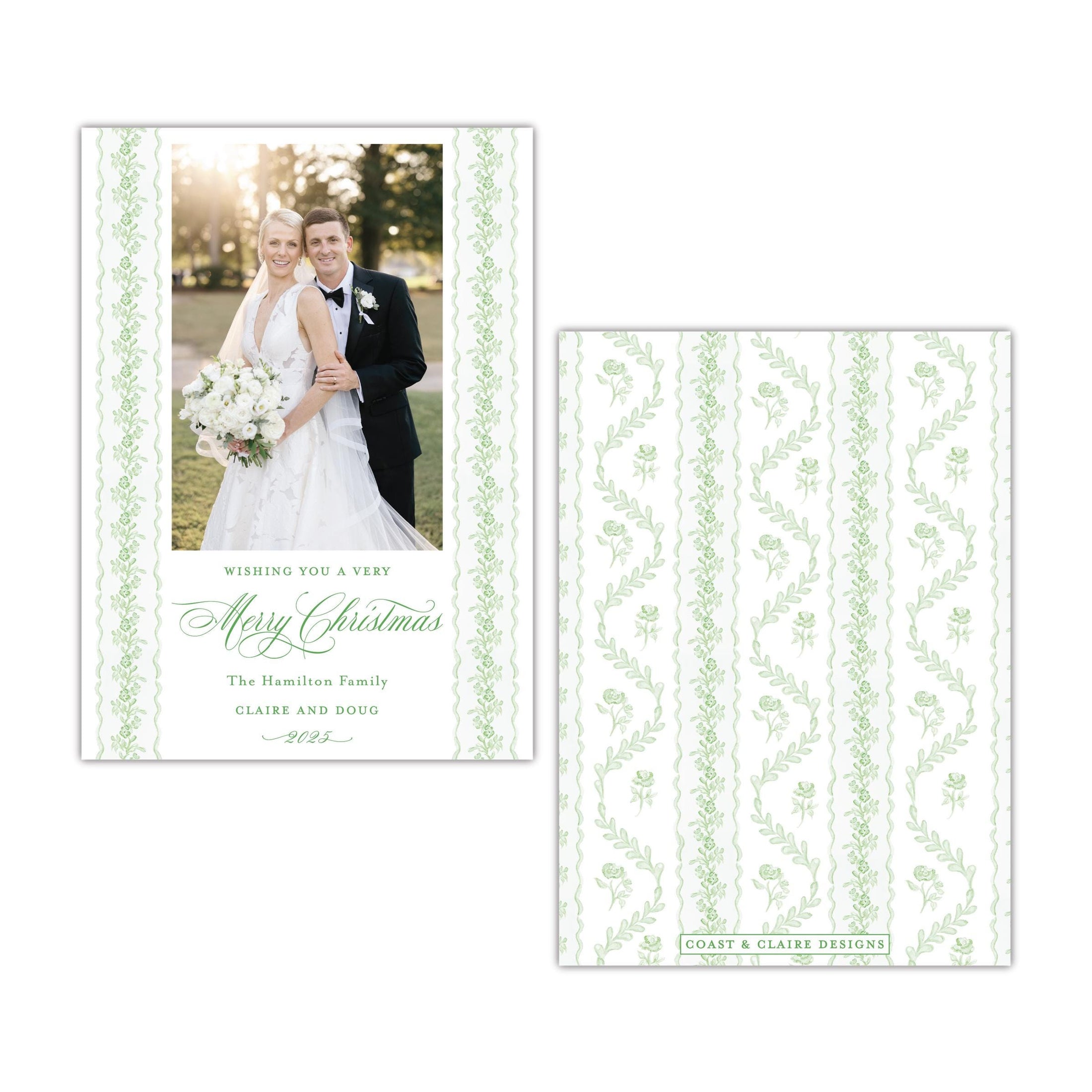 Pinkies Out Green Holiday Card