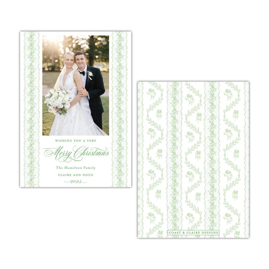 Pinkies Out Green Holiday Card
