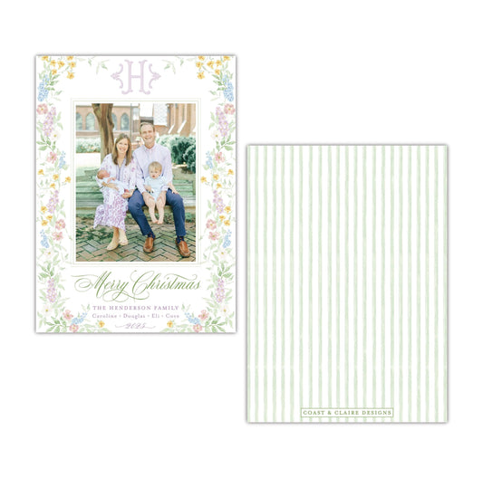 Butterfly Kisses Vertical Holiday Card