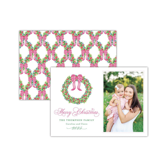 Hard Circle Wreath Holiday Card