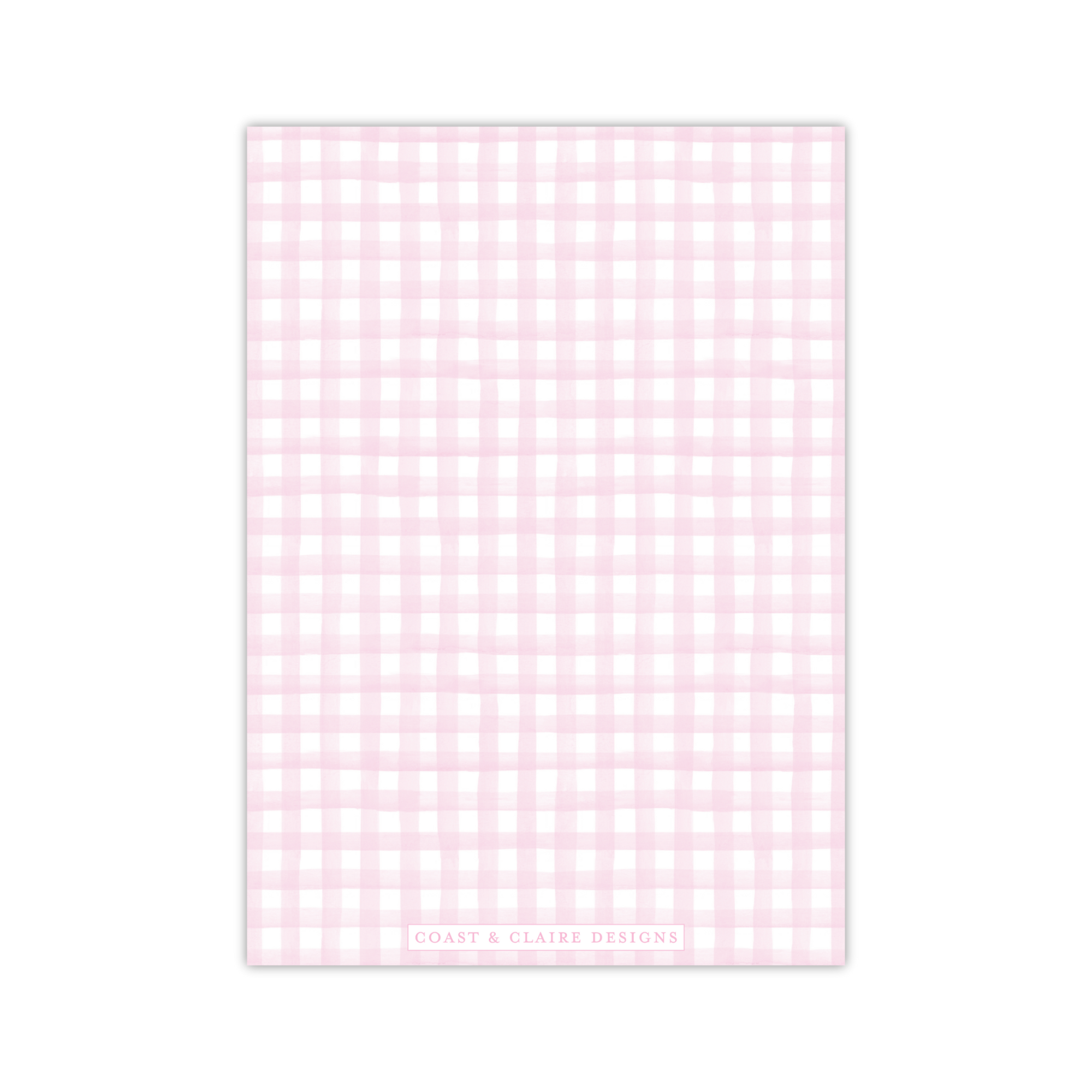 Pink Gingham Birthday Cake Invitation