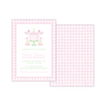 Load image into Gallery viewer, Pink Gingham Birthday Cake Invitation
