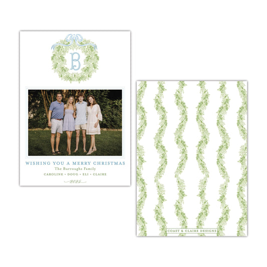 Tied with Bow Vertical Holiday Card