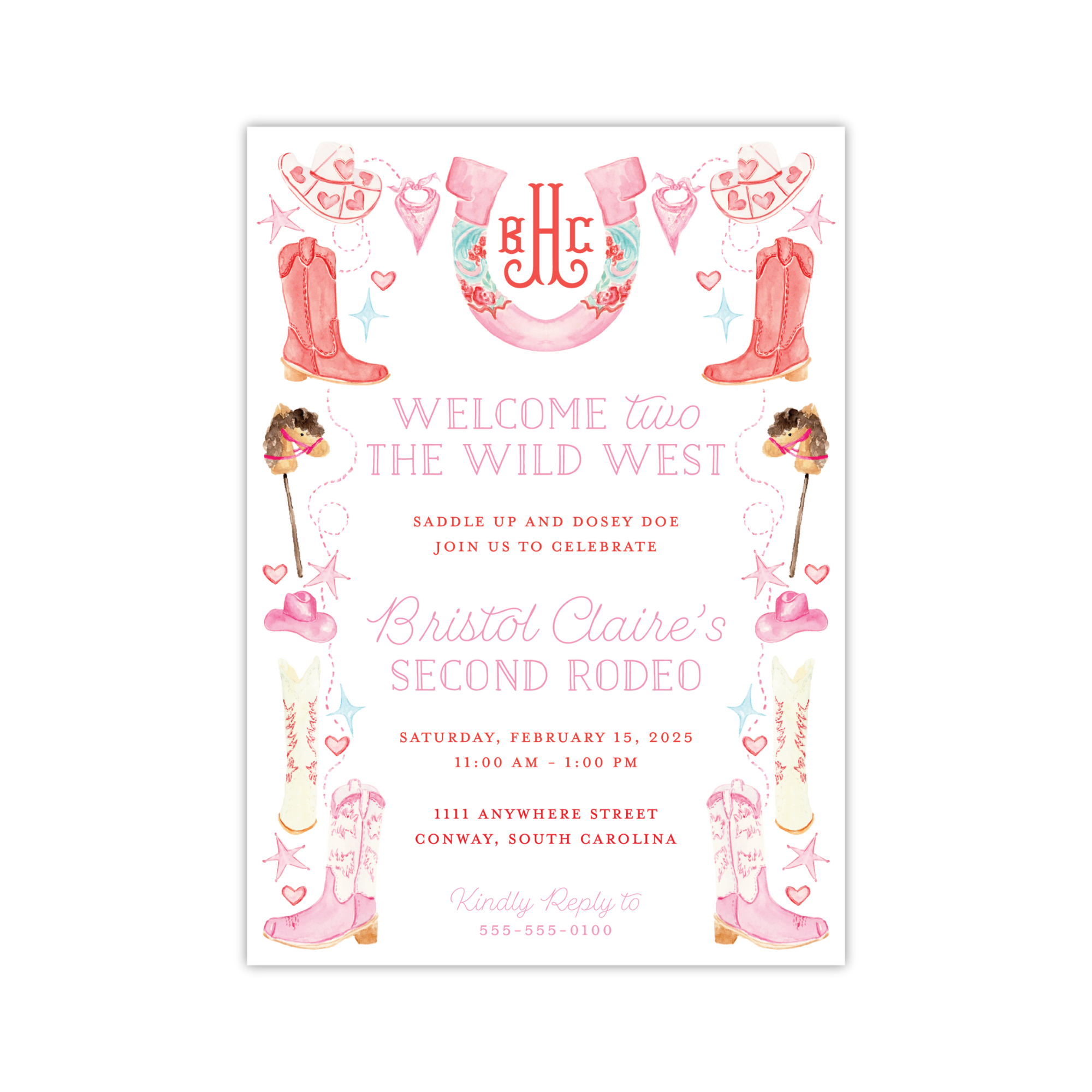 Pink Rodeo Birthday Invitation