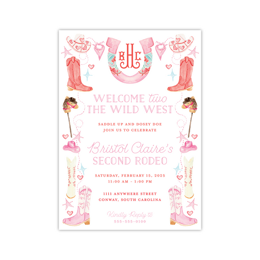 Pink Rodeo Birthday Invitation