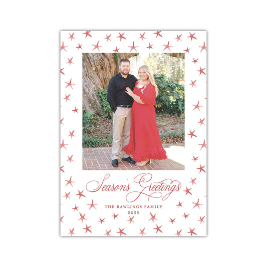 Star Red Holiday Card