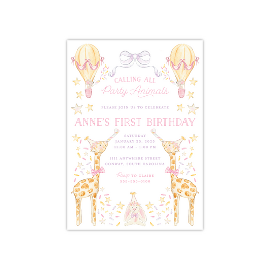 Party Animal Birthday Invitation