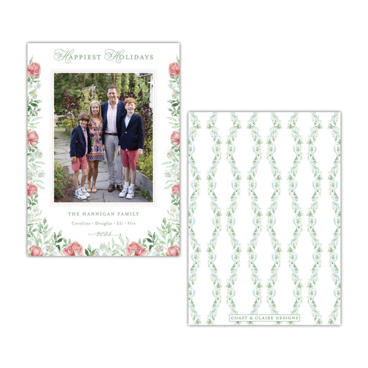 Rococco Vertical Holiday Card