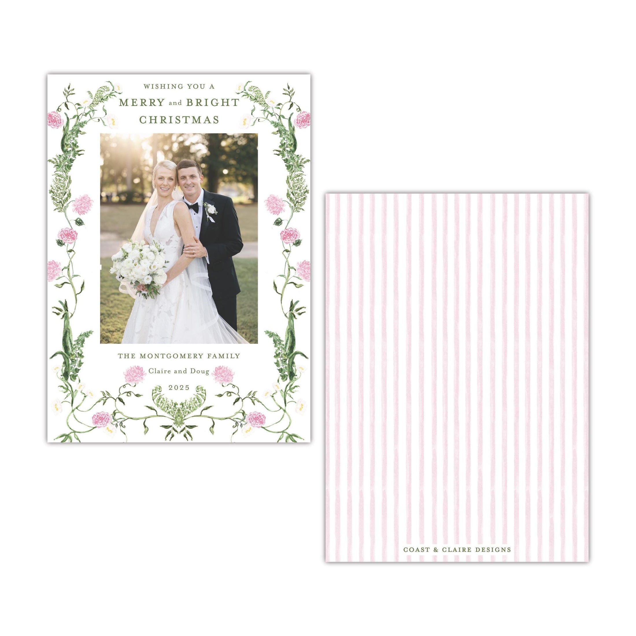 Moody Pink Holiday Card