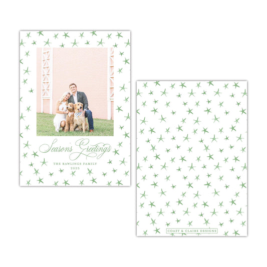 Star Green Holiday Card