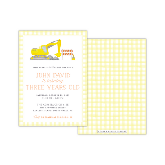 Construction Birthday Invitation