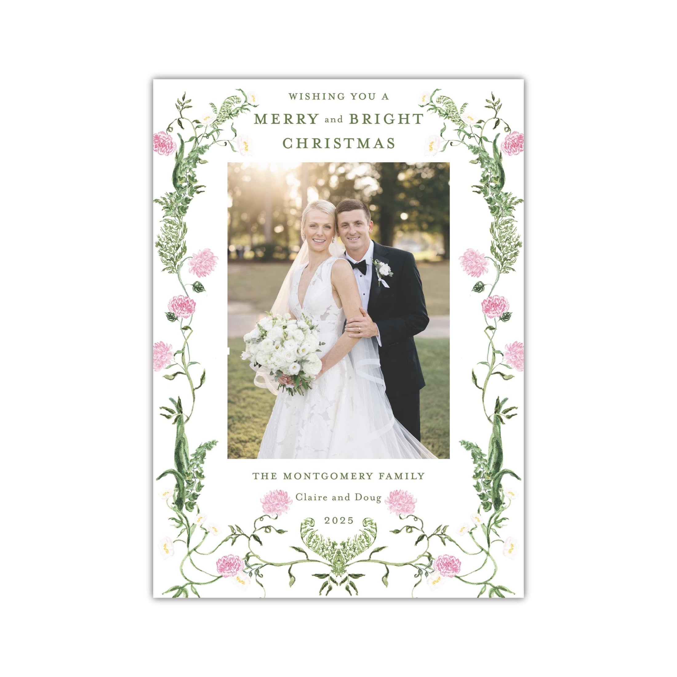 Moody Pink Holiday Card