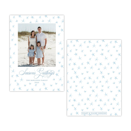 Star Blue Holiday Card