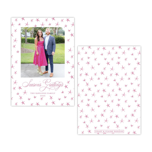Star Pink Holiday Card
