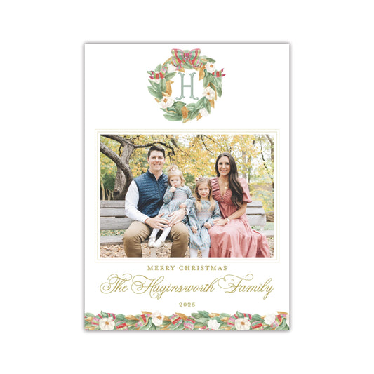 Magnolia Wreath Holiday Card