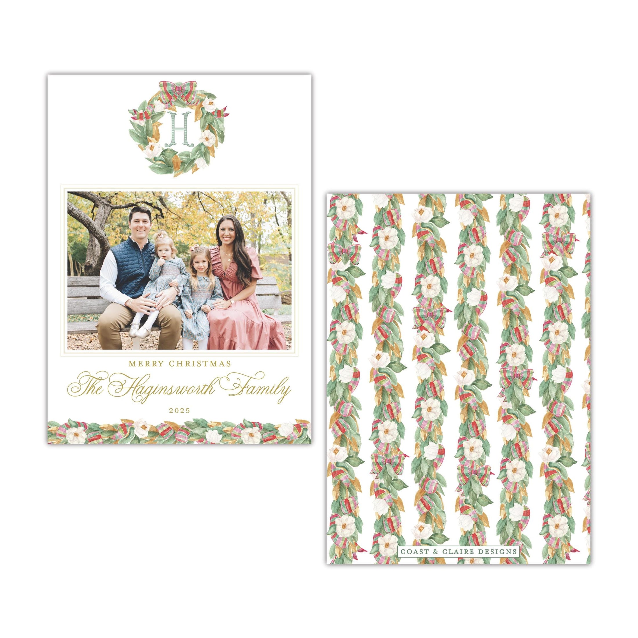 Magnolia Wreath Holiday Card