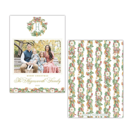 Magnolia Wreath Holiday Card
