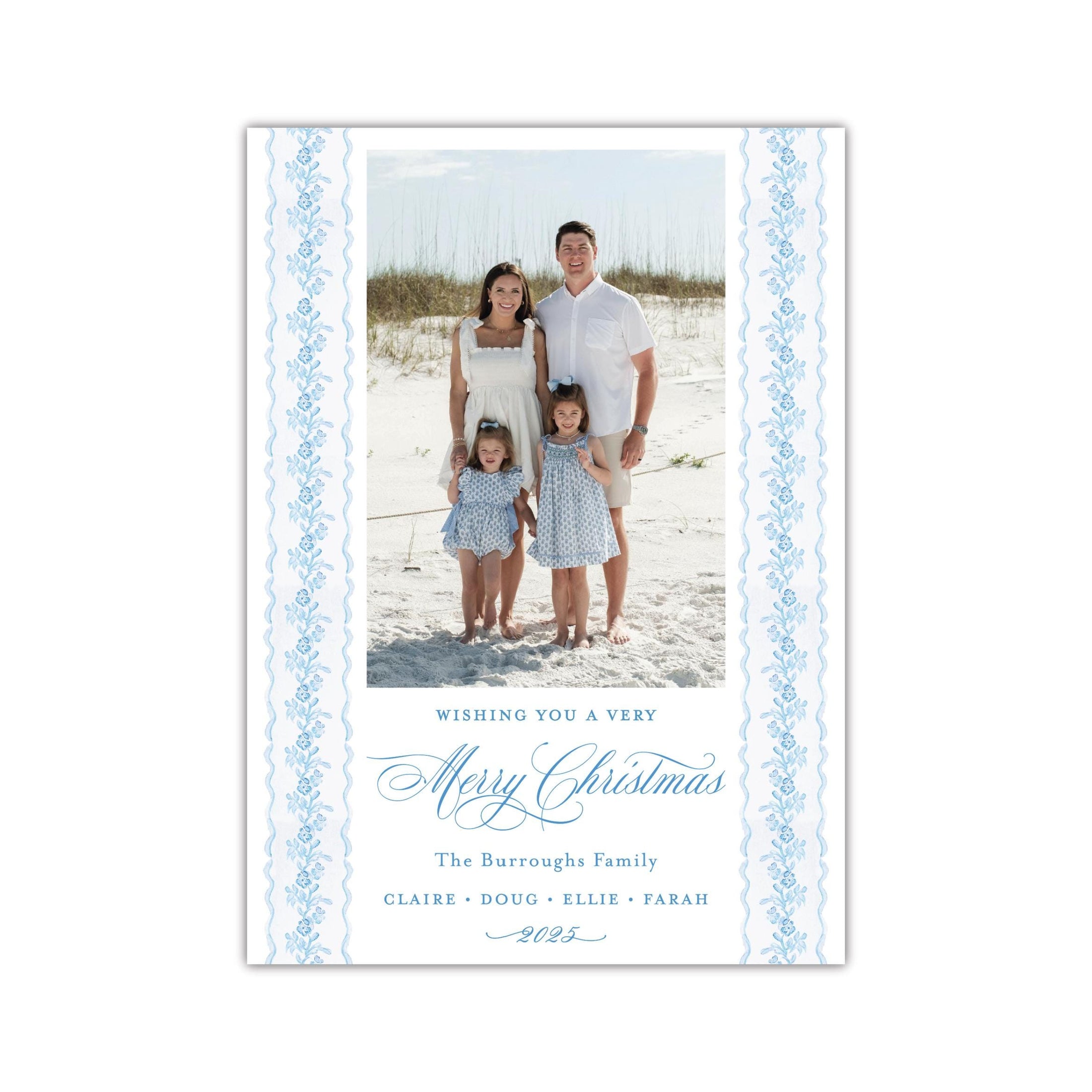 Pinkies Out Blue Holiday Card