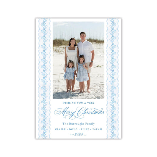 Pinkies Out Blue Holiday Card