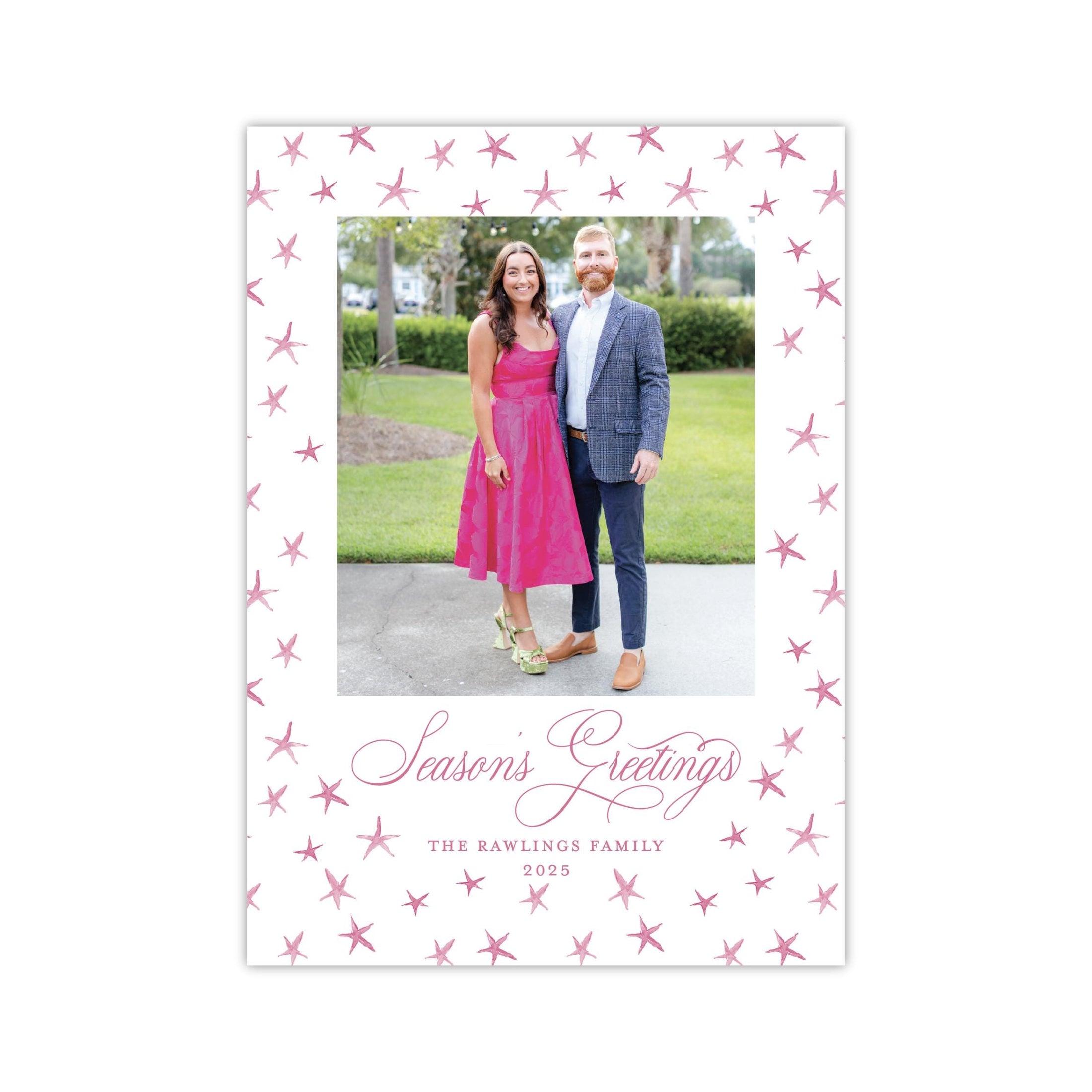 Star Pink Holiday Card