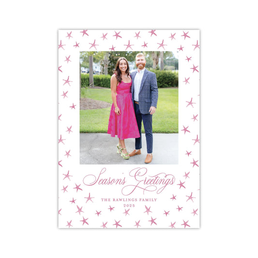 Star Pink Holiday Card
