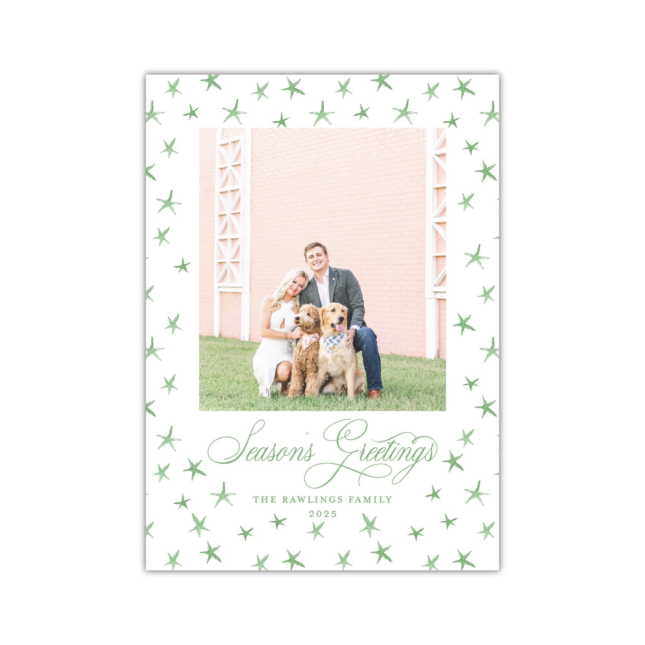 Star Green Holiday Card
