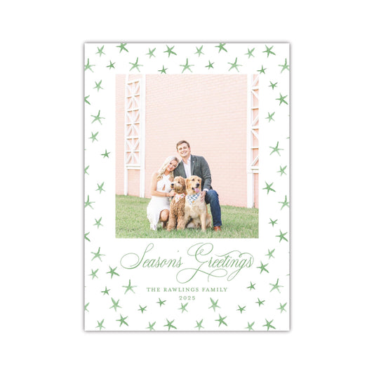 Star Green Holiday Card