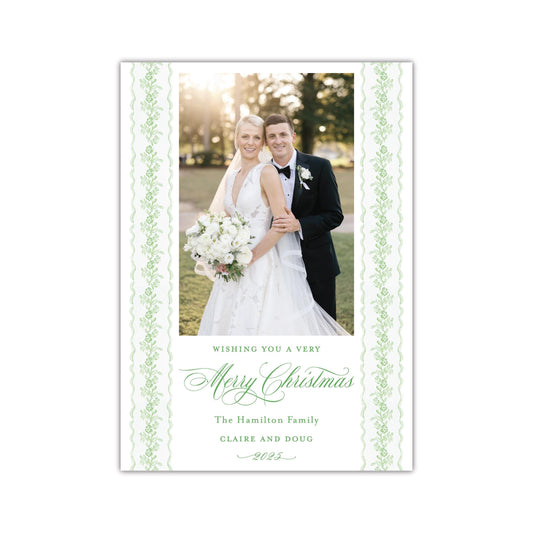 Pinkies Out Green Holiday Card