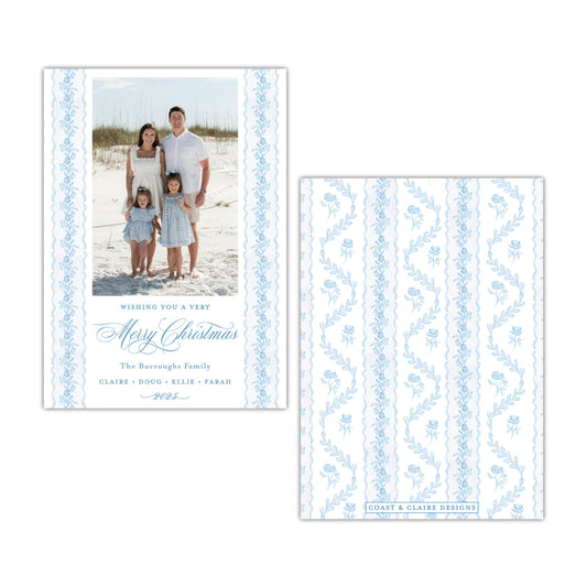 Pinkies Out Blue Holiday Card