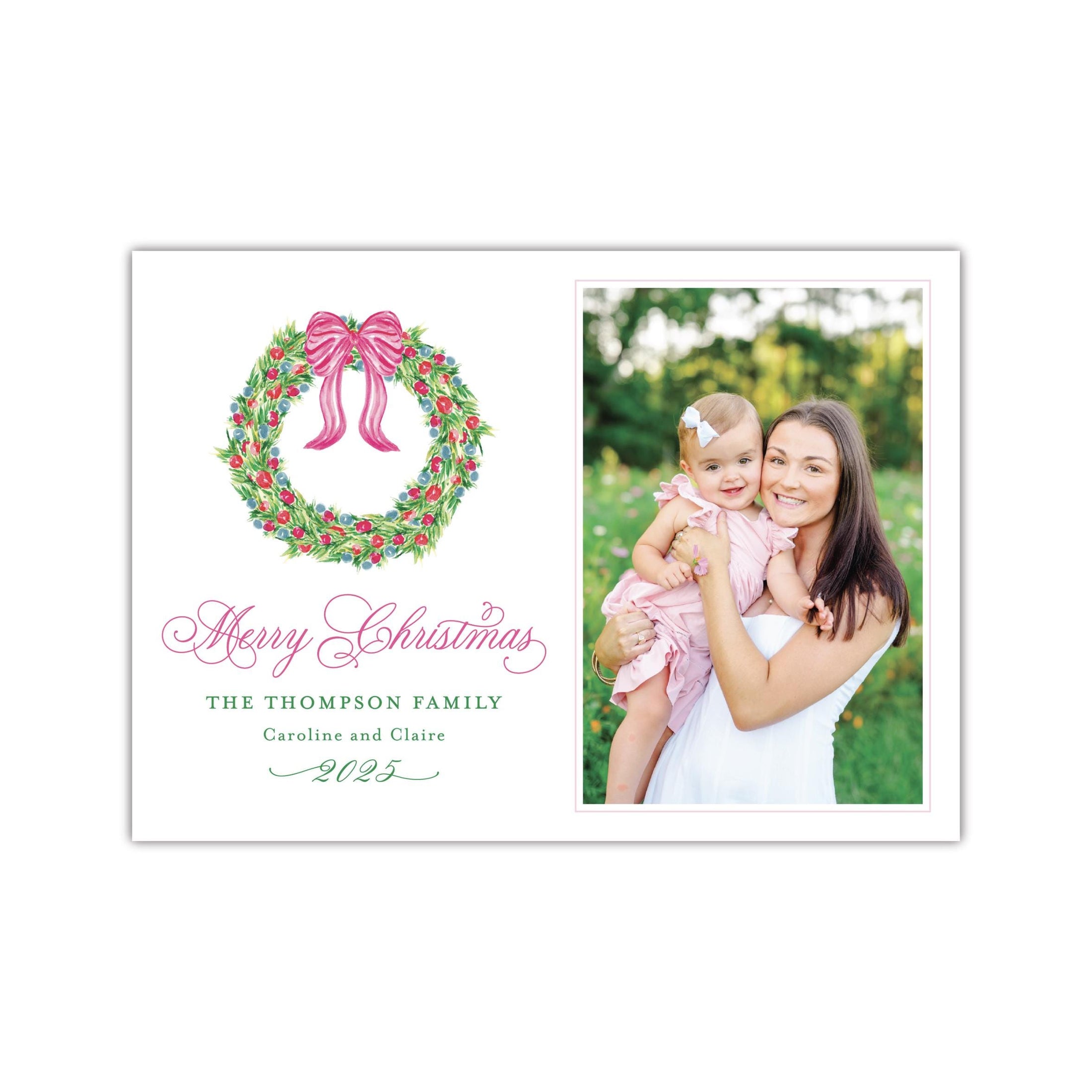 Hard Circle Wreath Holiday Card
