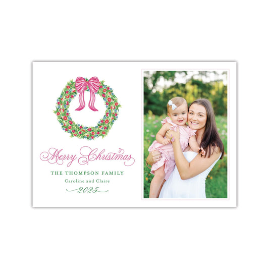 Hard Circle Wreath Holiday Card