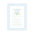 Load image into Gallery viewer, Blue Gingham Birthday Cake Invitation
