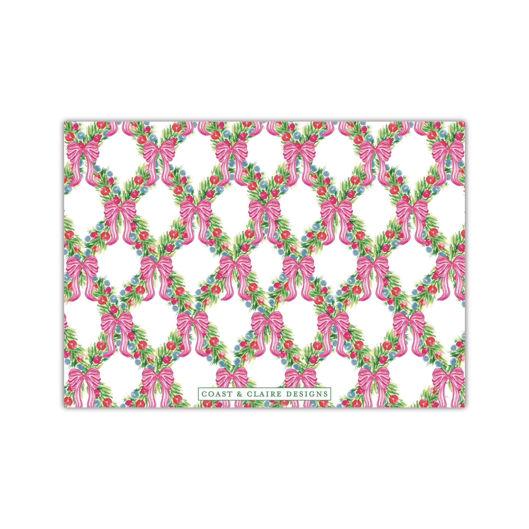 Hard Circle Wreath Holiday Card