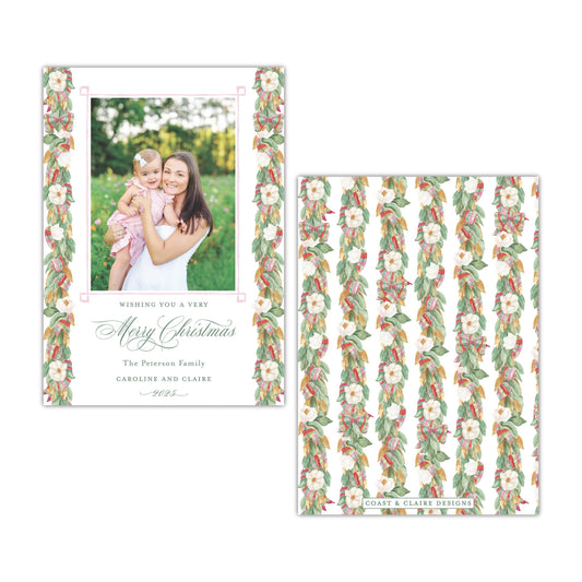 Magnolia Vertical Holiday Card
