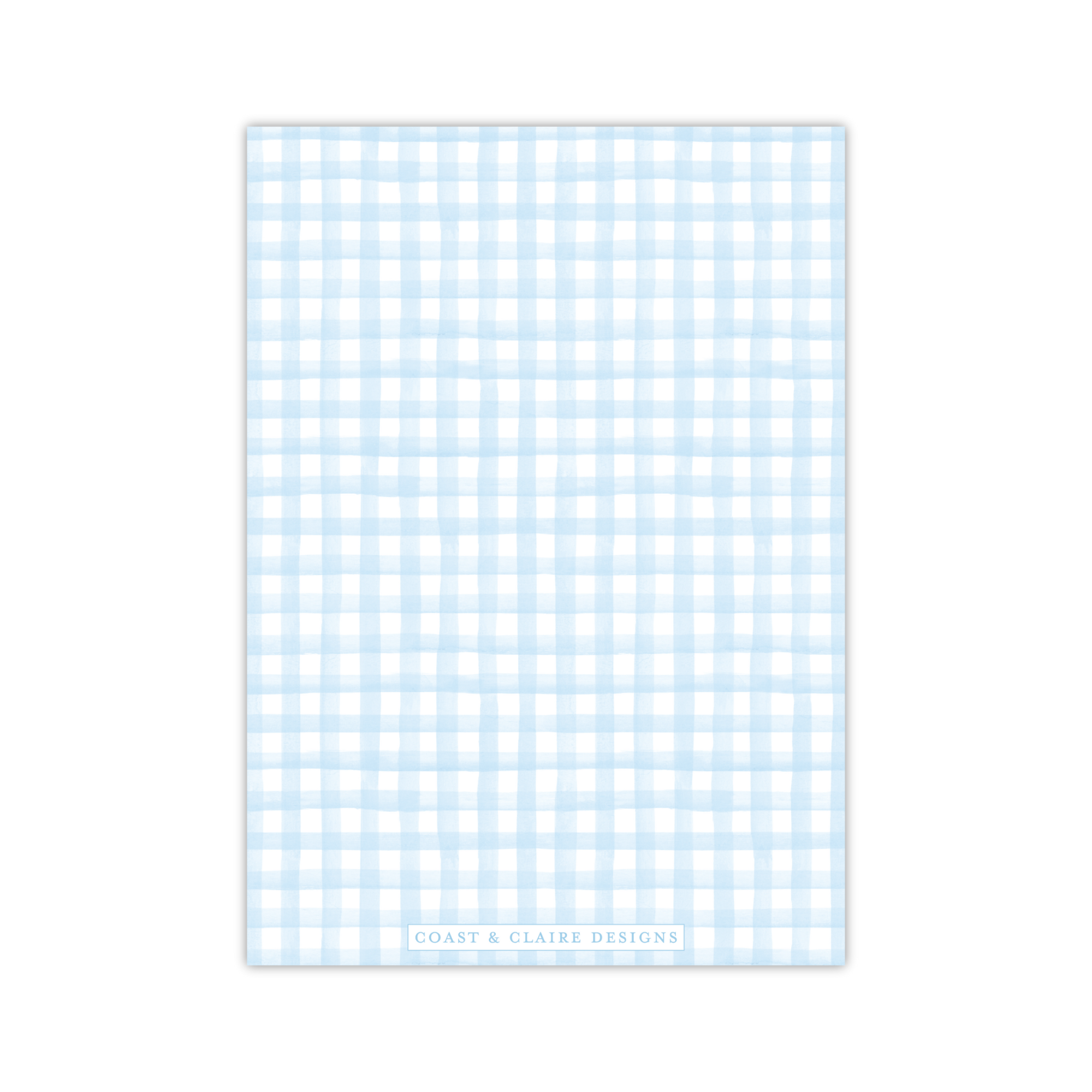 Blue Gingham Birthday Cake Invitation