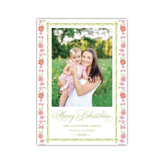 Jardin De Chine Green Holiday Card