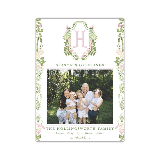 Blushing Vertical Holiday Card