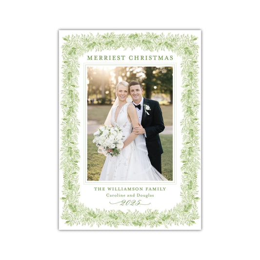Tied with Bow Plain Holiday Card