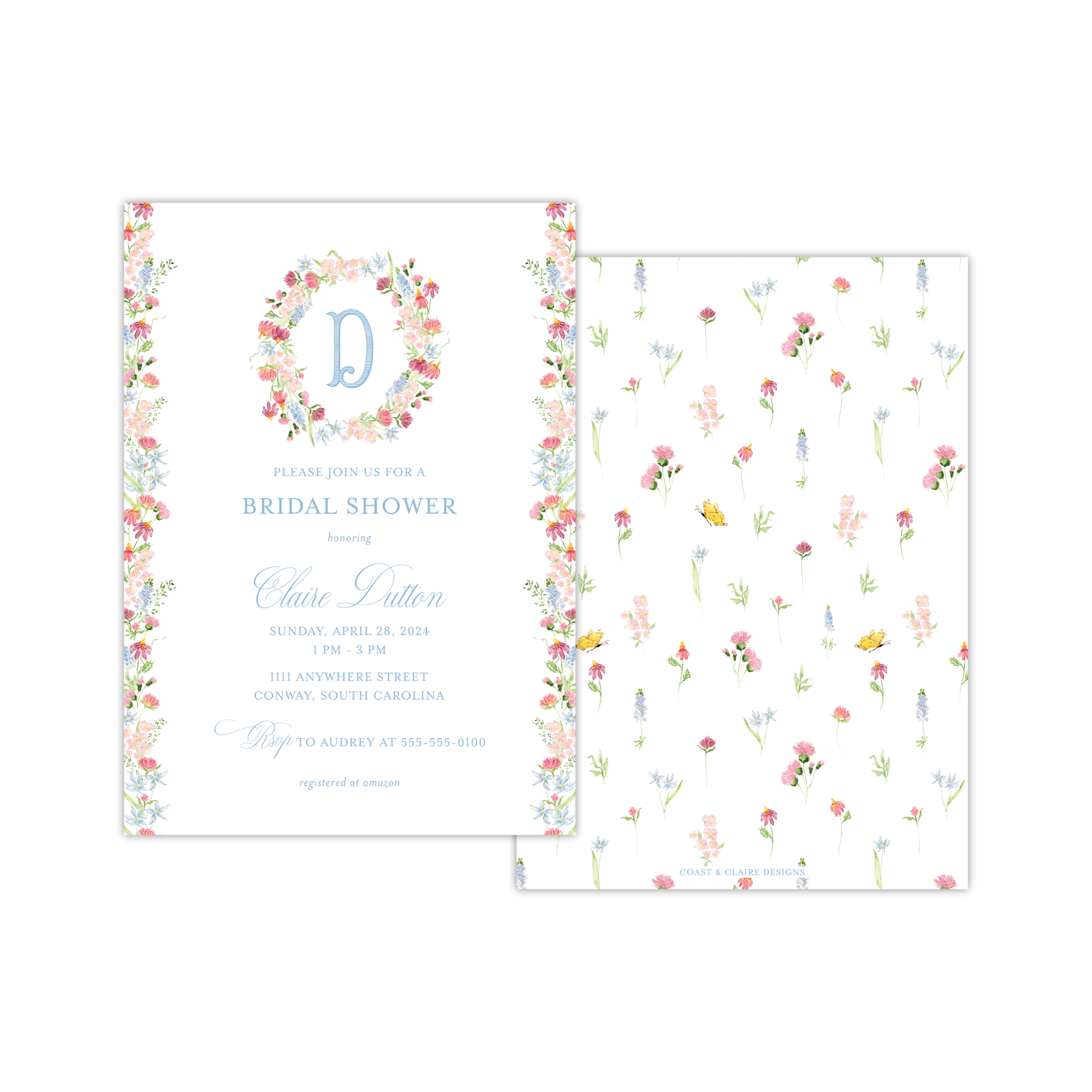 Western Floral Shower Invitation