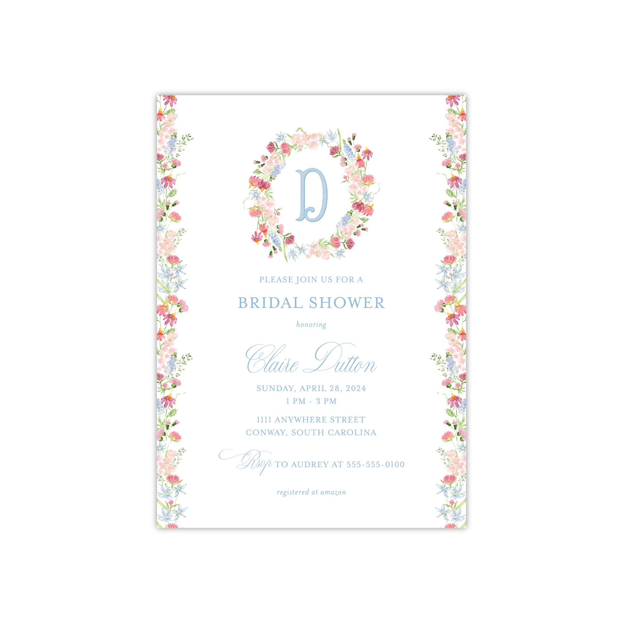 Western Floral Shower Invitation