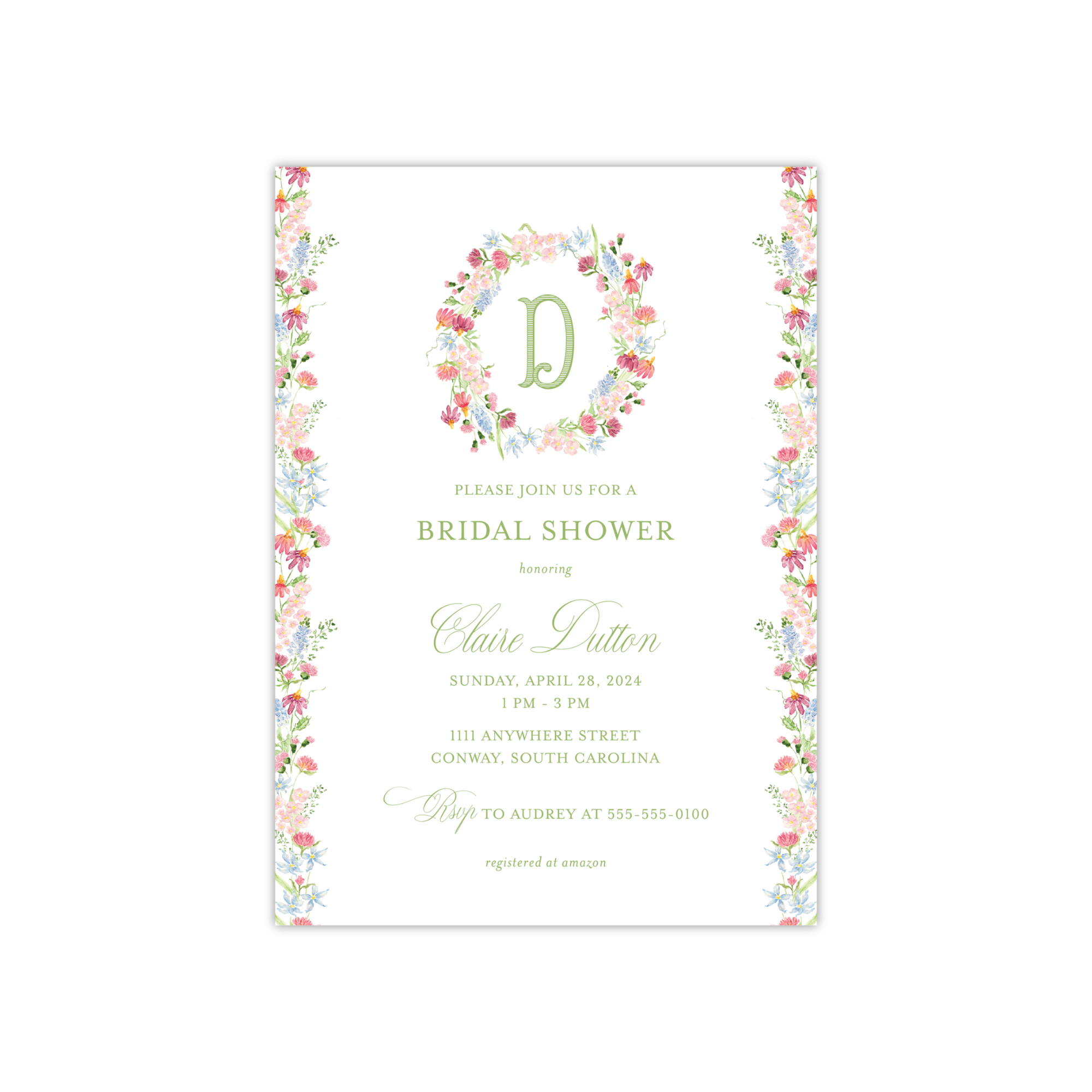 Western Floral Shower Invitation