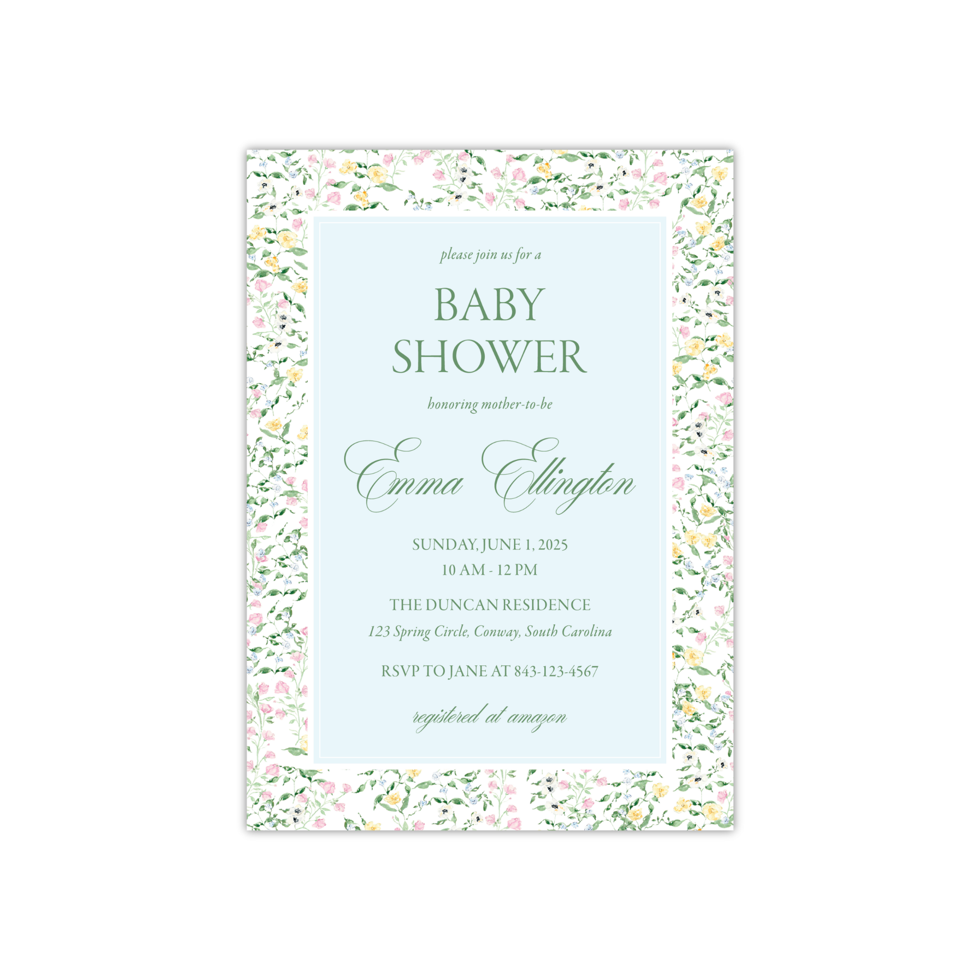 Spring Floral Shower Invitation