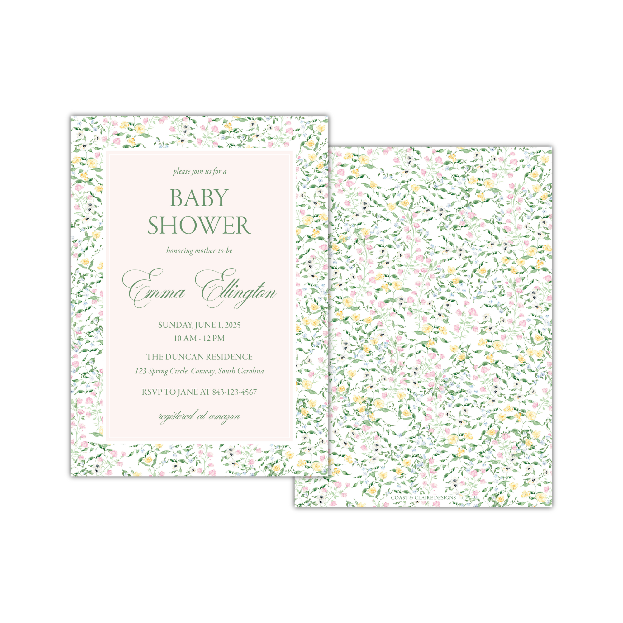 Spring Floral Shower Invitation