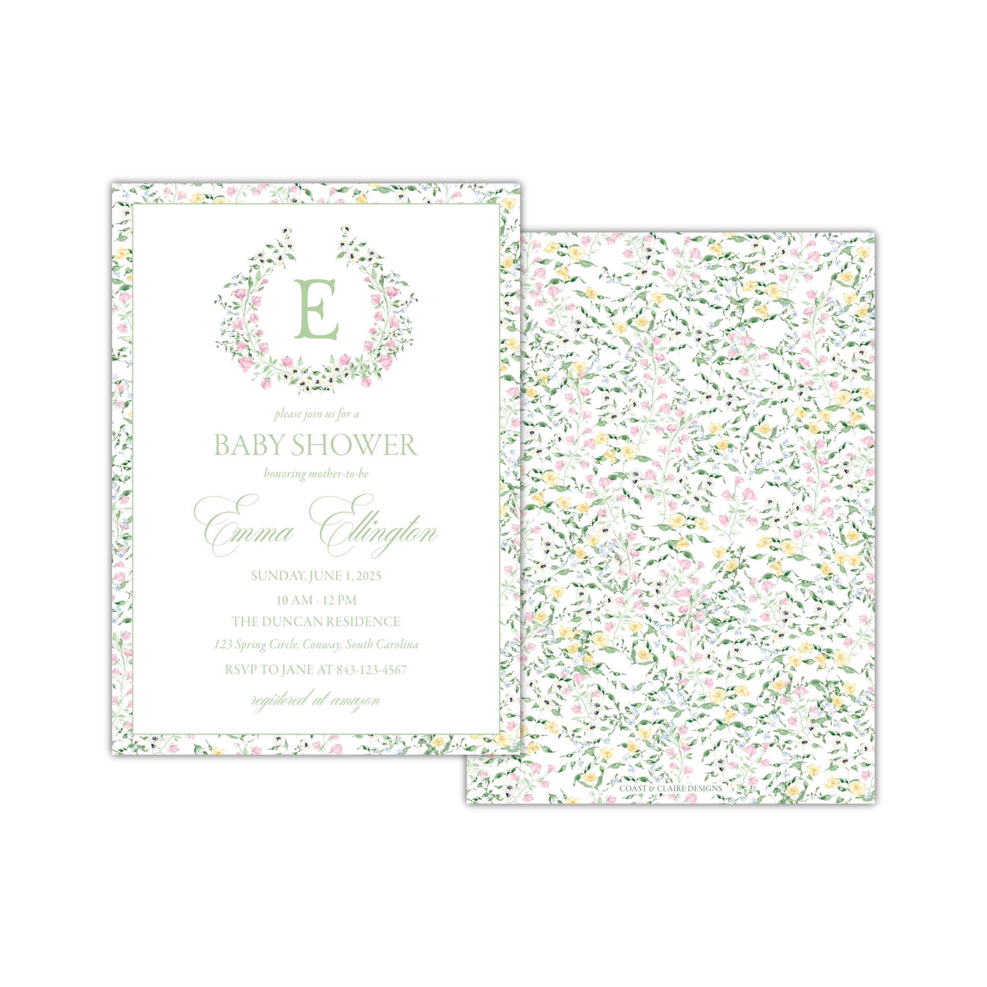 Spring Floral Shower Invitation