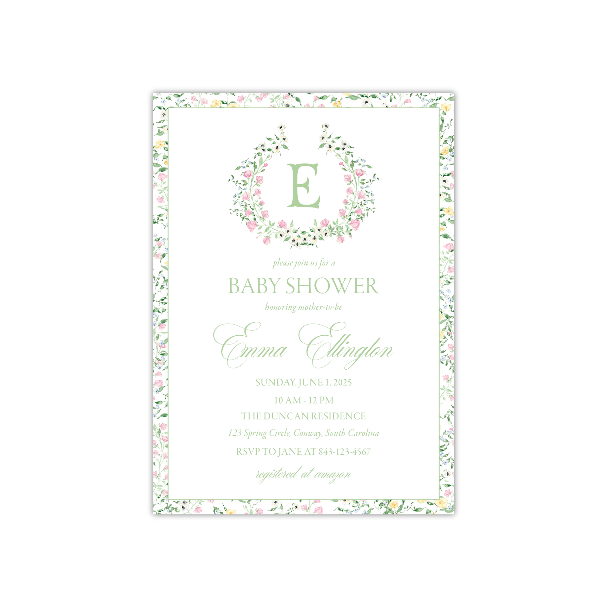 Spring Floral Shower Invitation