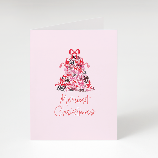 Pink Bow Tree Greeting Card